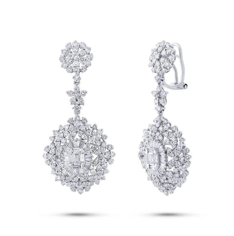 4.84 Ctw 18k White Gold Diamond Earring