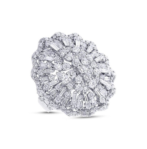 5.36 Ctw 18k White Gold Diamond Womens Ring