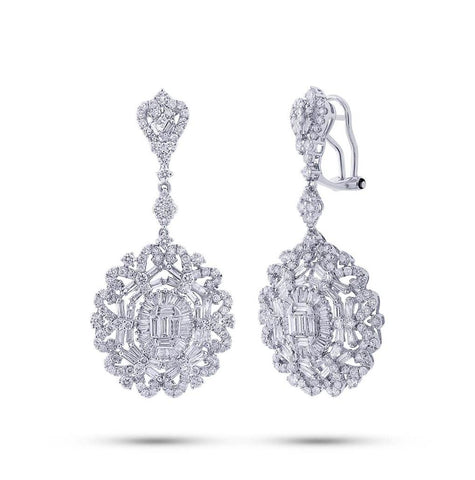 4.72 Ctw 18k White Gold Diamond Earring