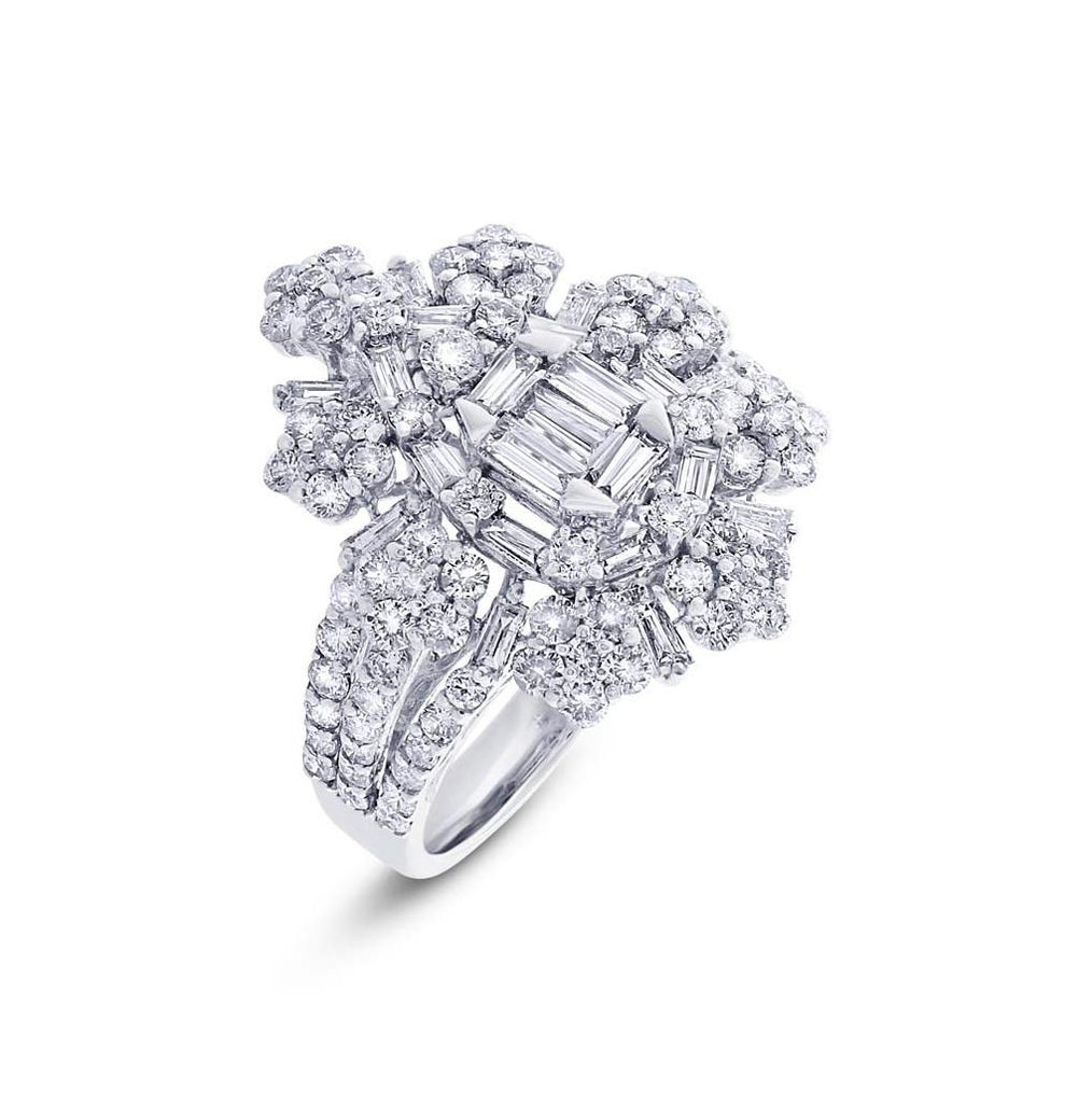 2.35 Ctw 18k White Gold Diamond Womens Ring