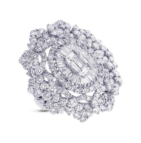 7.81 Ctw 18k White Gold Diamond Womens Ring