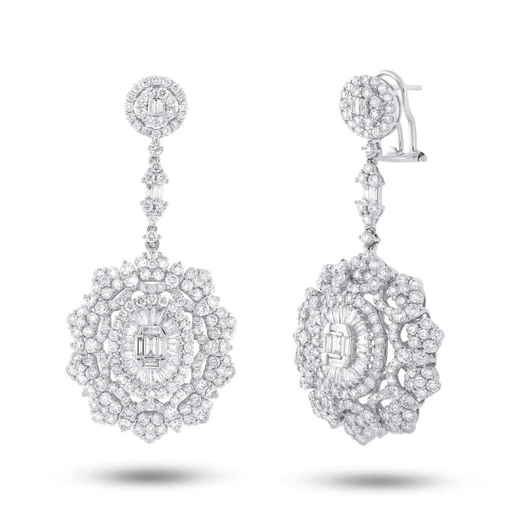 9.34 Ctw 18k White Gold Diamond Earring