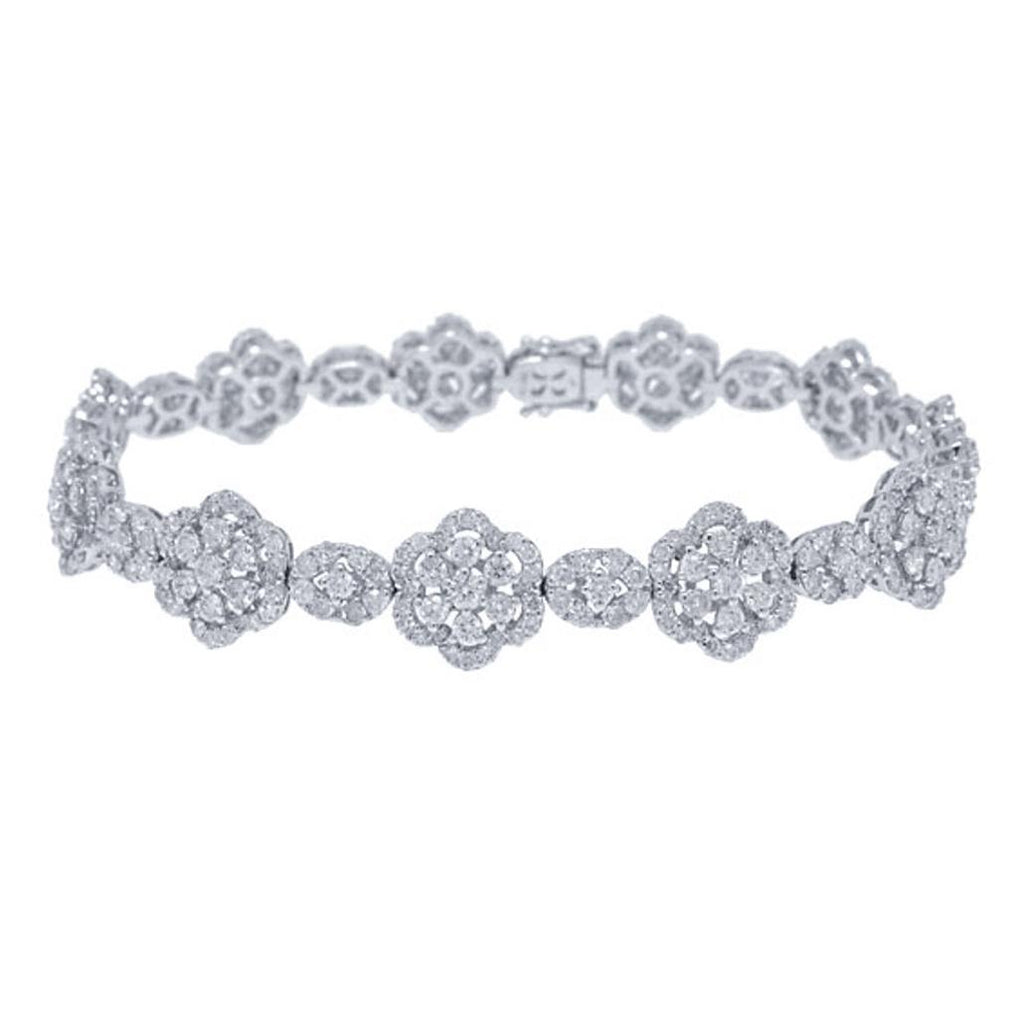 7.48 Ctw 18k White Gold Diamond Womens Bracelet