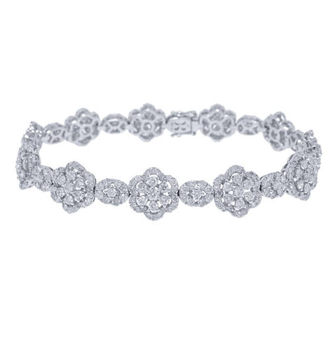 7.48 Ctw 18k White Gold Diamond Womens Bracelet