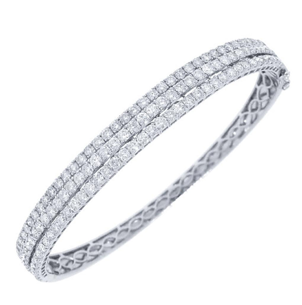 3.86 Ctw 18k White Gold Diamond Bangle Bracelet