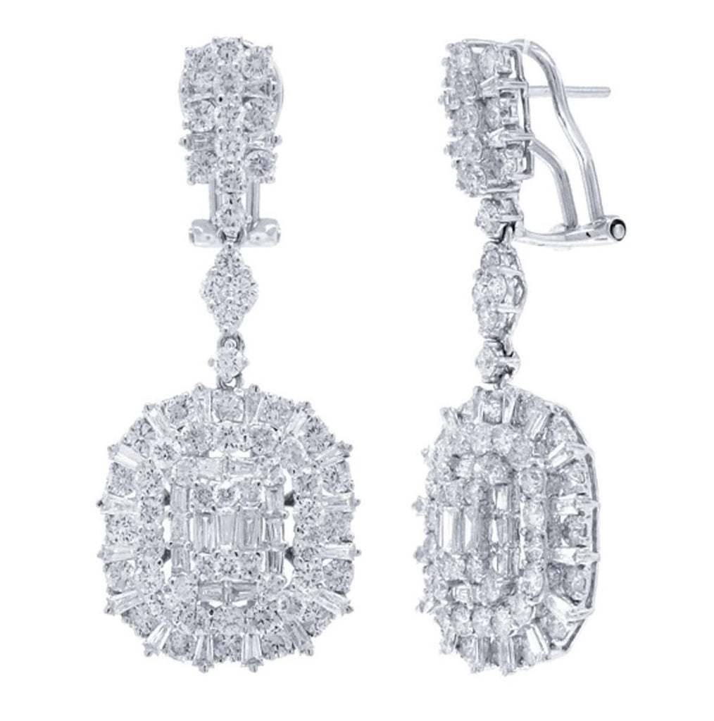 5.22 Ctw 18k White Gold Diamond Earring