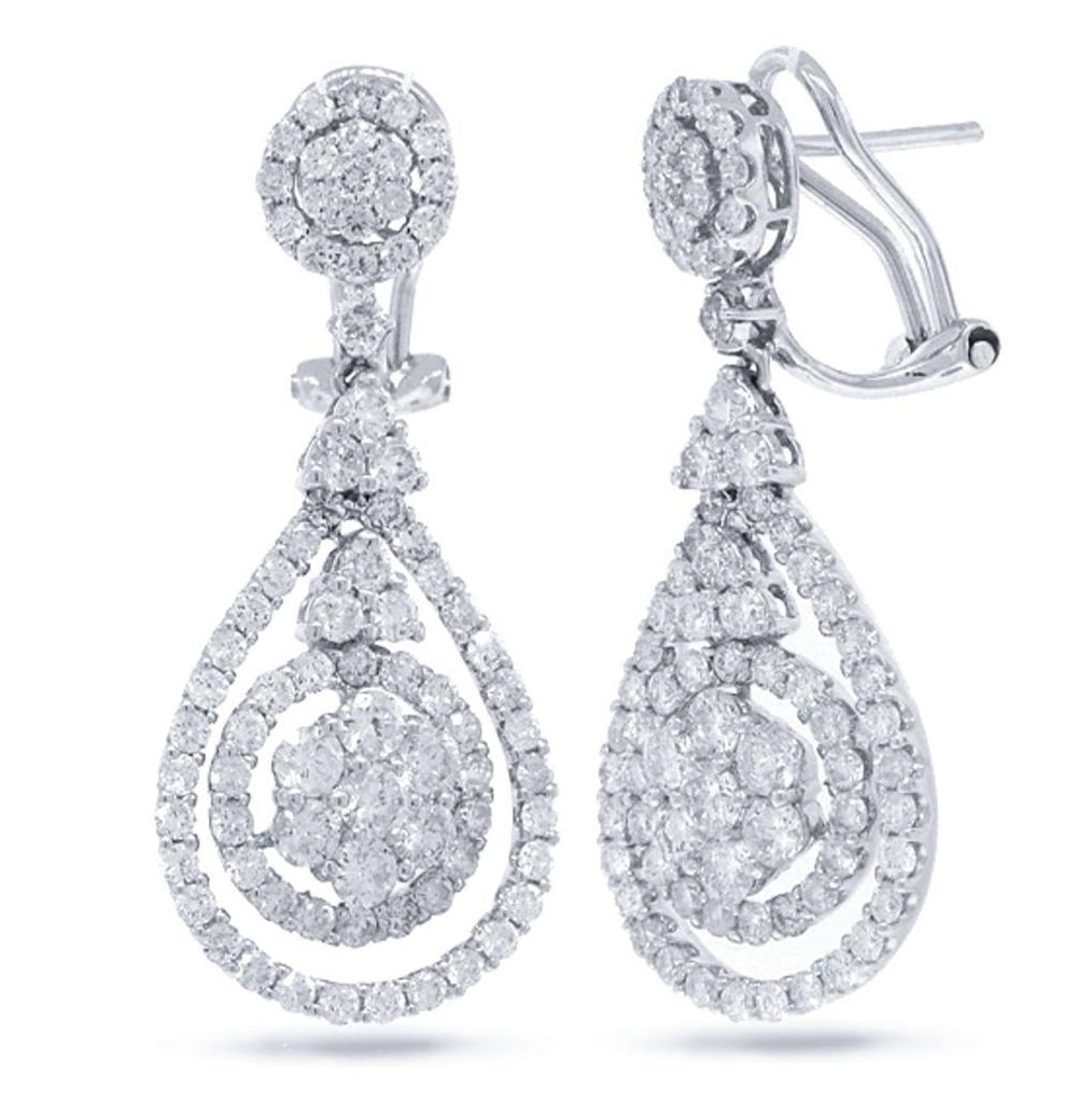 3.16 Ctw 18k White Gold Diamond Earring