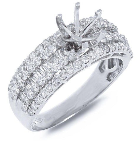 1.10 Ctw 18k White Gold Diamond Semi-mount Ring