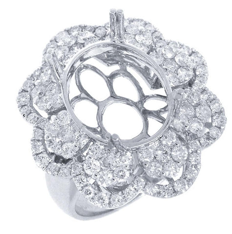 1.62 Ctw 18k White Gold Diamond Semi-mount Ring