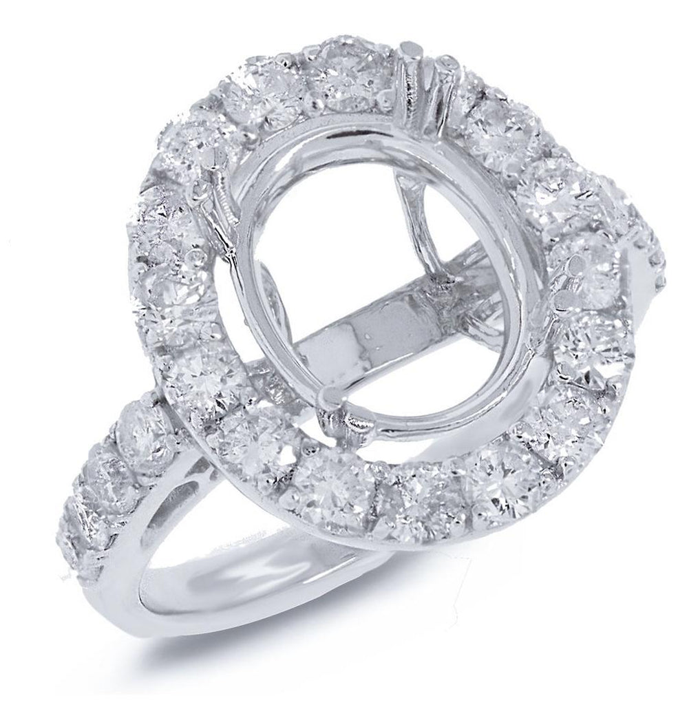 1.72 Ctw 18k White Gold Diamond Semi-mount Ring