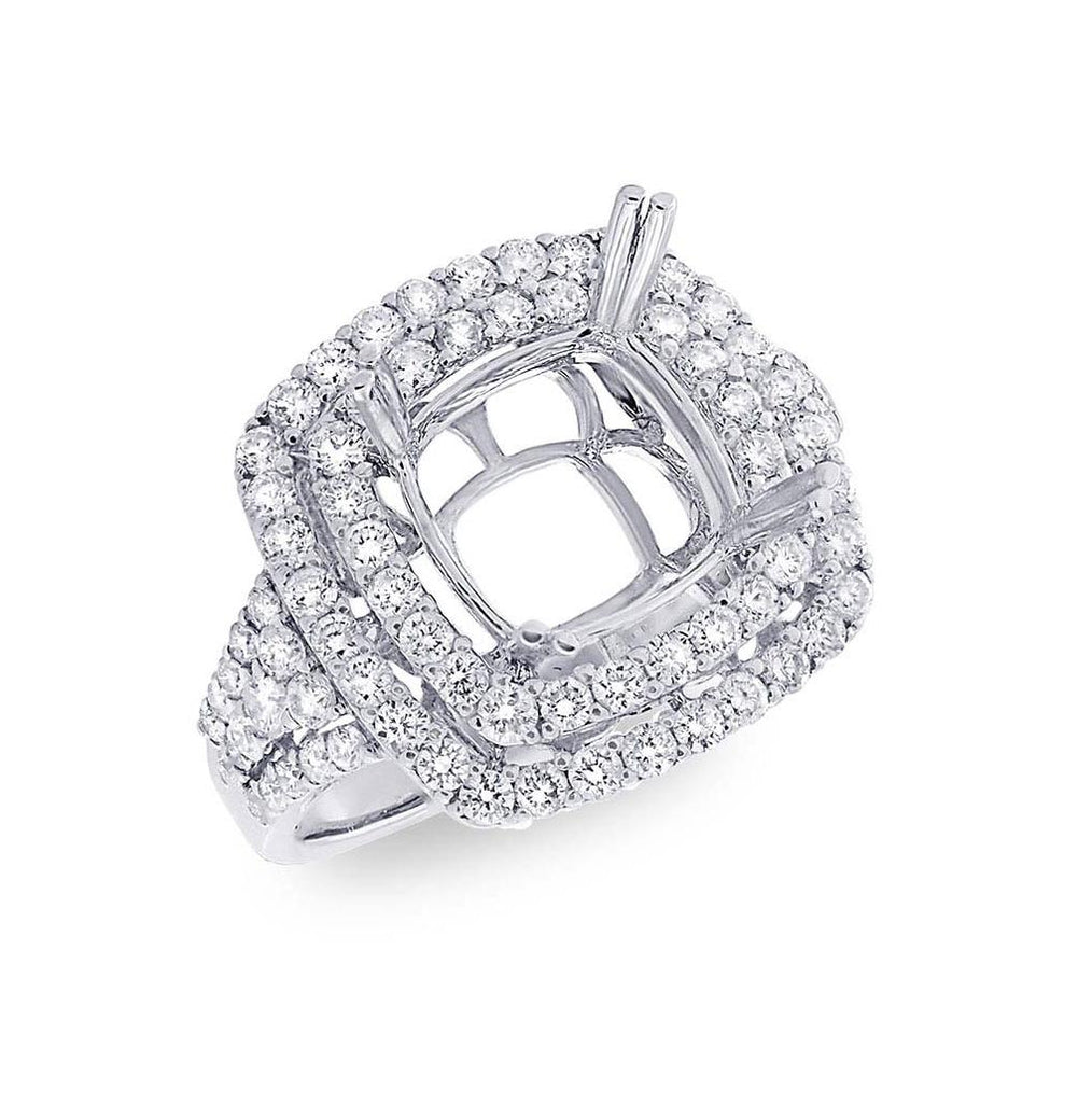 1.56 Ctw 14k White Gold Diamond Semi-mount Ring