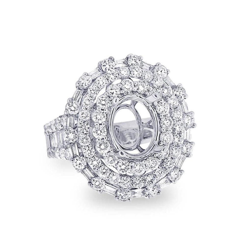 2.49 Ctw 18k White Gold Diamond Semi-mount Ring