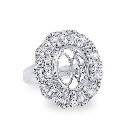 2.02 Ctw 18k White Gold Diamond Semi-mount Ring