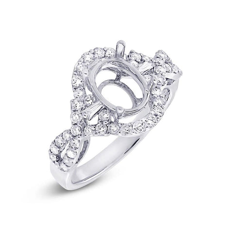 0.75 Ctw 18k White Gold Diamond Semi-mount Ring