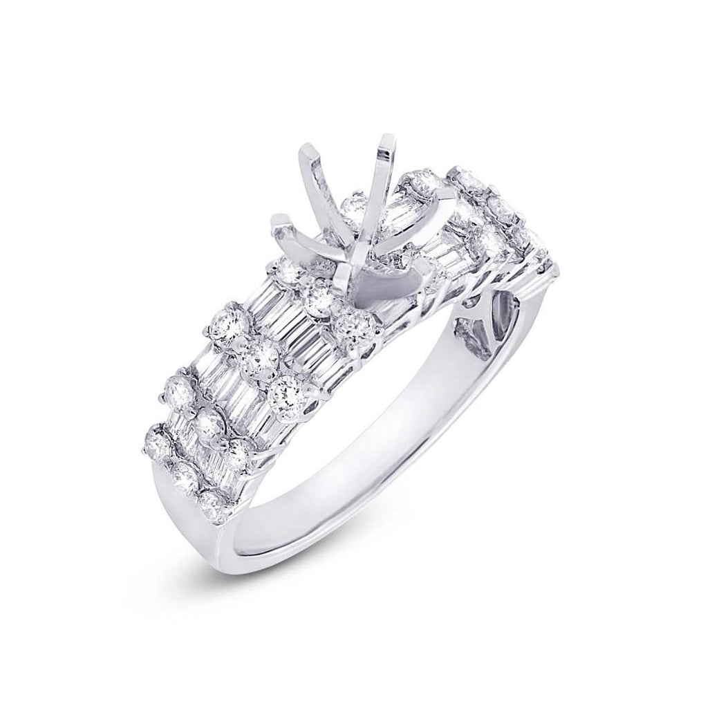 1.20 Ctw 18k White Gold Diamond Semi-mount Ring