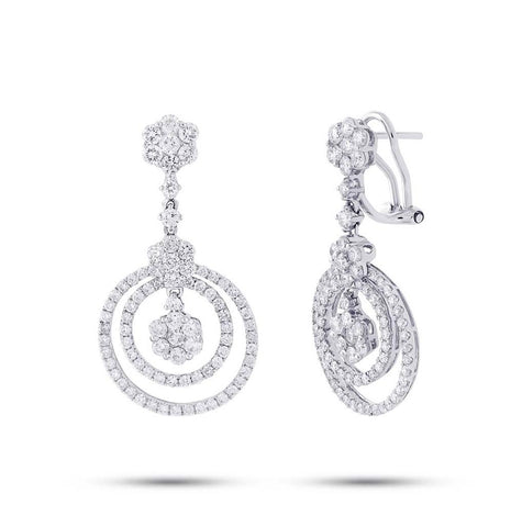 2.98 Ctw 18k White Gold Diamond Earring