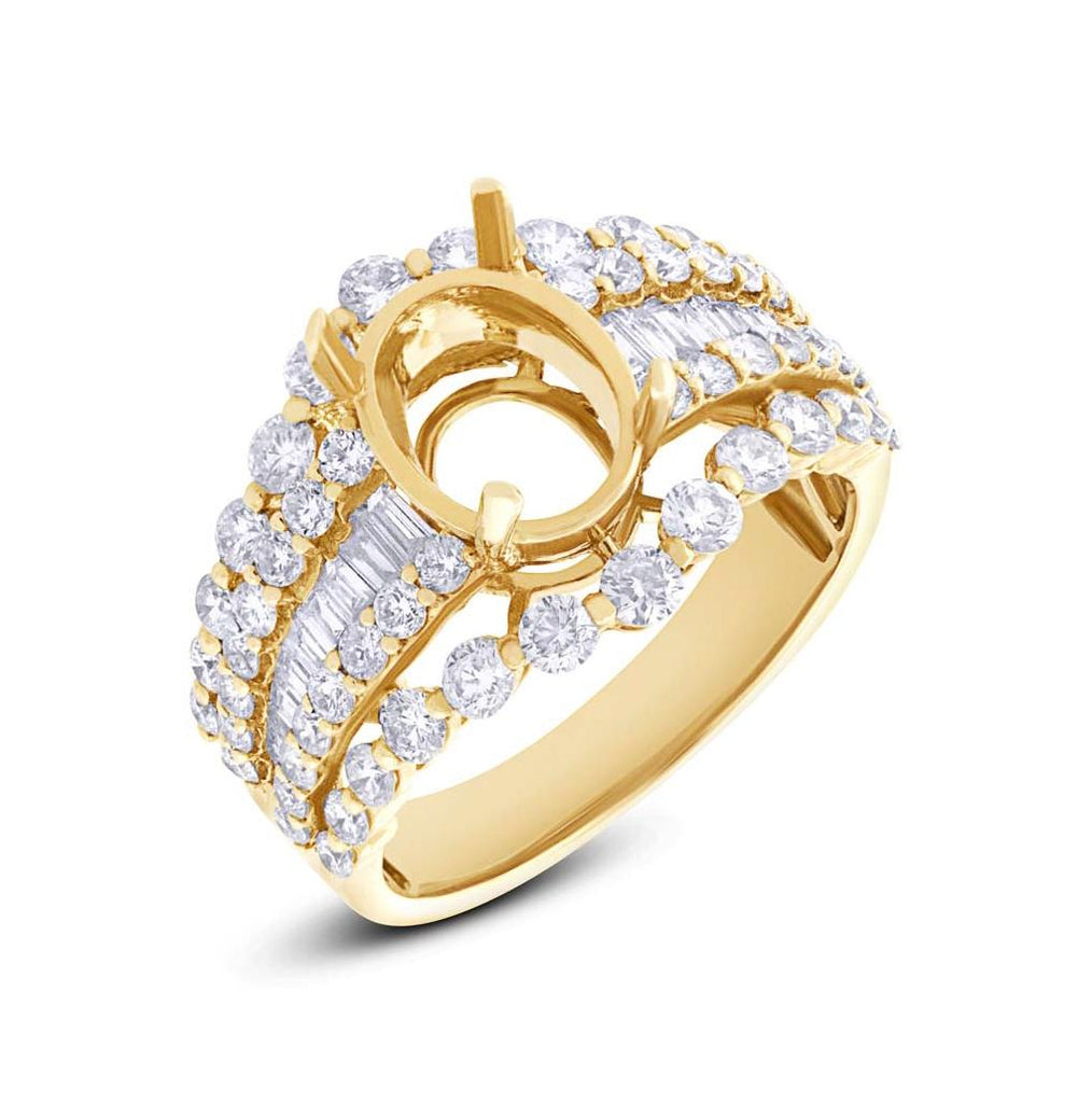 1.83 Ctw 18k Yellow Gold Diamond Semi-mount Ring