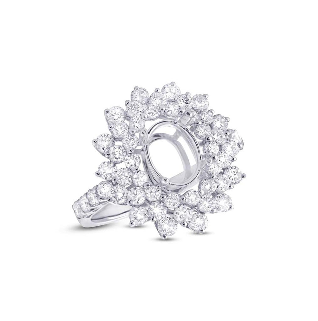 2.08 Ctw 18k White Gold Diamond Semi-mount Ring