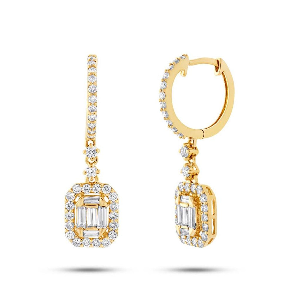 1.05 Ctw 18k Yellow Gold Diamond Earring