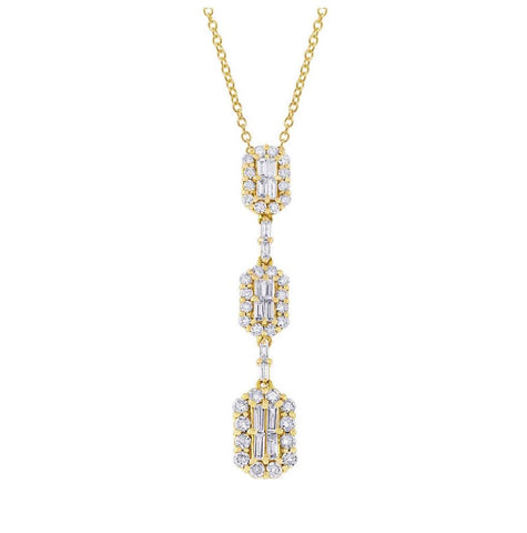 1.23 Ctw 18k Yellow Diamond Pendant Necklace With 18 Inch Chain