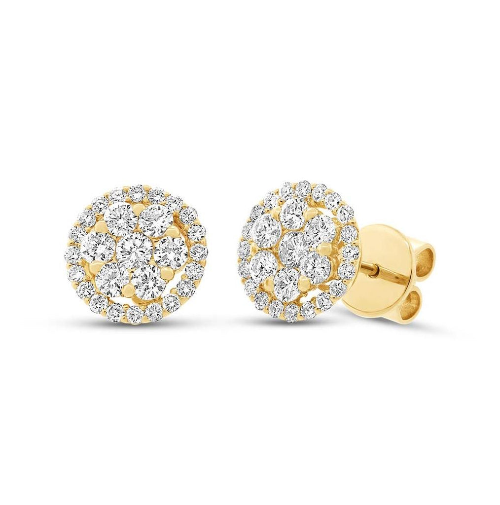 1.17 Ctw 18k Yellow Gold Diamond Earring