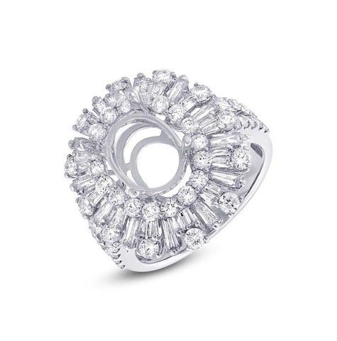 2.31 Ctw 18k White Gold Diamond Semi-mount Ring