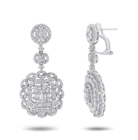 4.69 Ctw 18k White Gold Diamond Earring