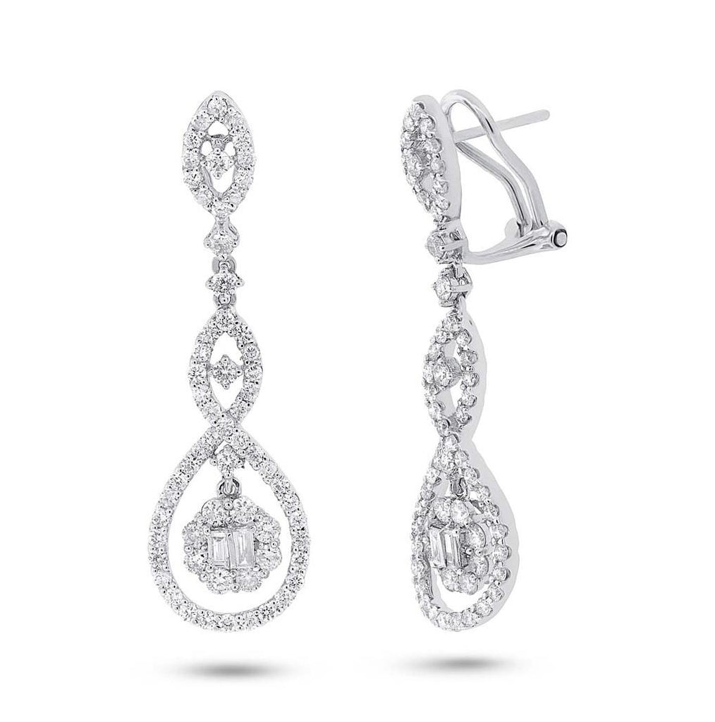 2.18 Ctw 14k White Gold Diamond Earring