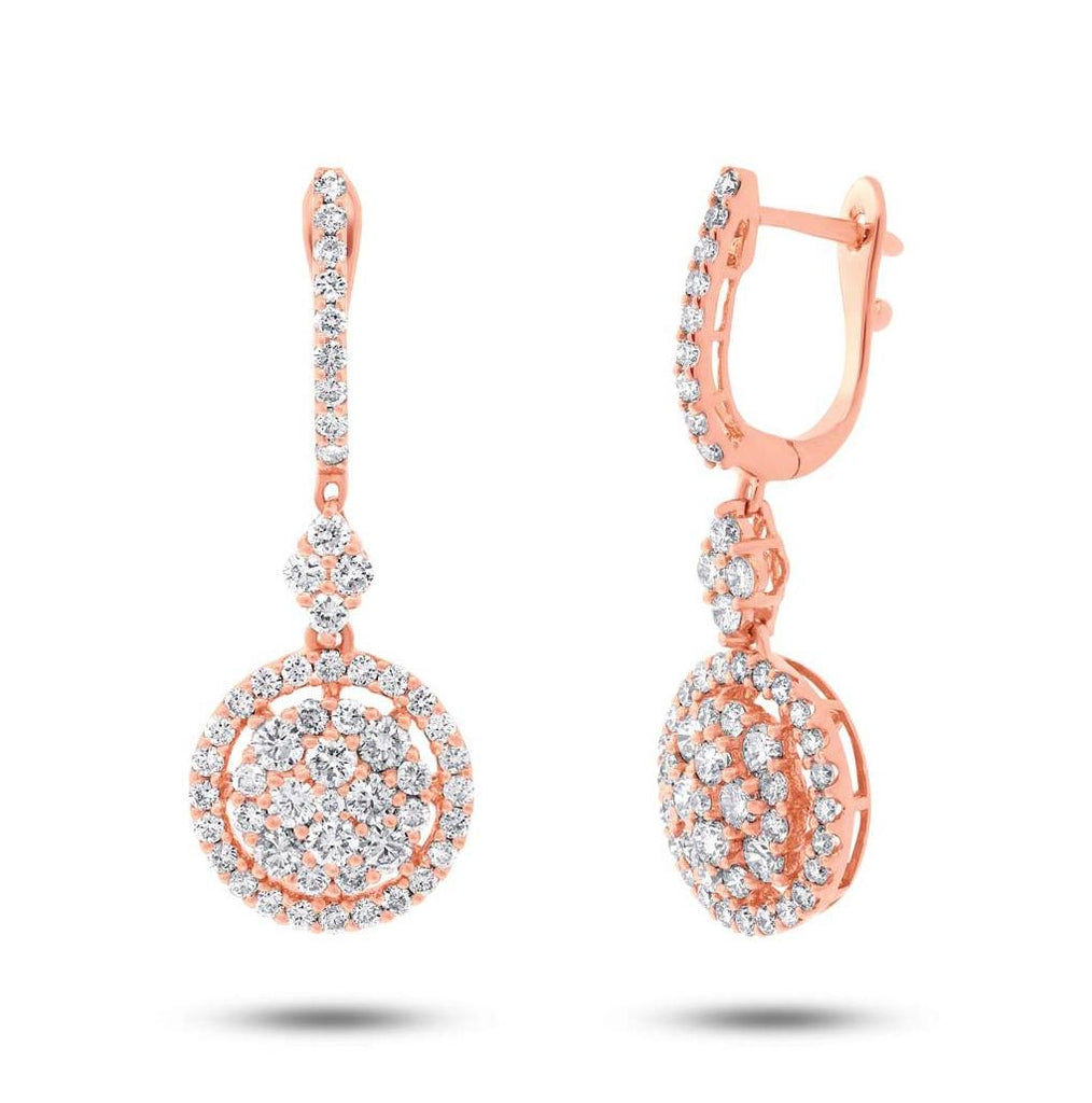 1.81 Ctw 18k Rose Gold Diamond Earring