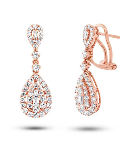 1.41 Ctw 18k Rose Gold Diamond Earring