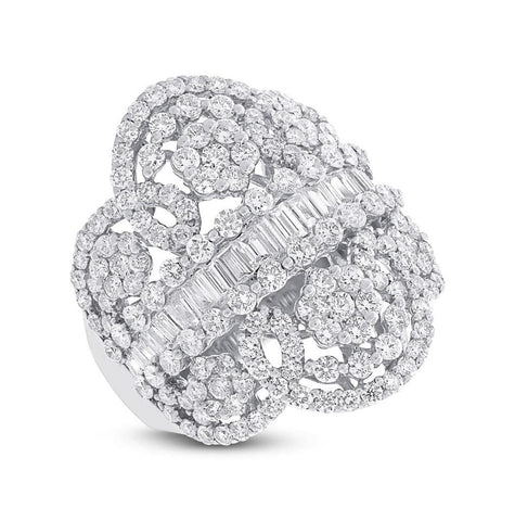 3.63 Ctw 18k White Gold Diamond Womens Ring