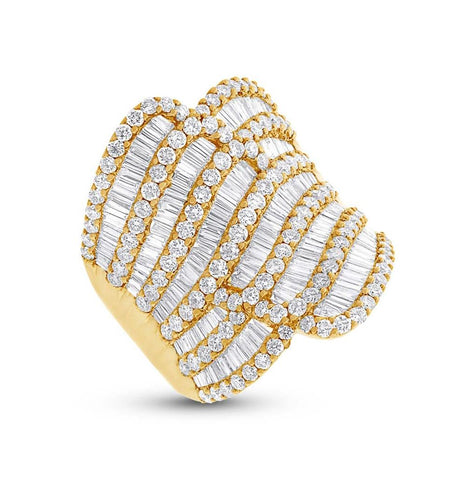 3.63 Ctw 18k Yellow Gold Diamond Womens Ring