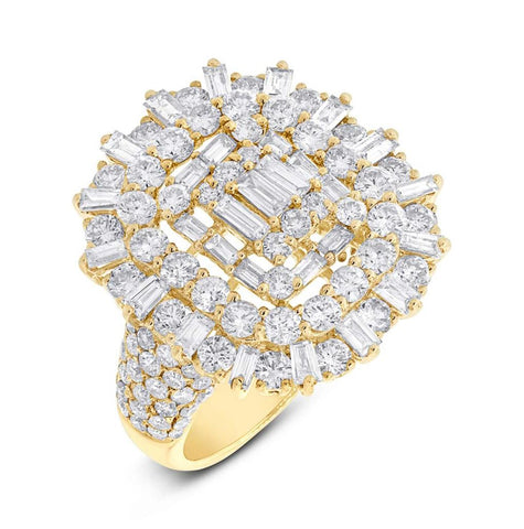 3.39 Ctw 18k Yellow Gold Diamond Womens Ring