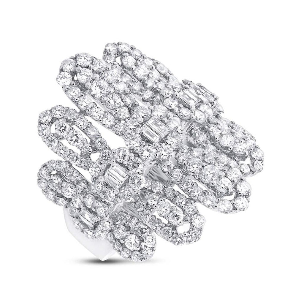 3.06 Ctw 18k White Gold Diamond Womens Ring