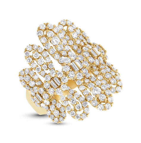 3.06 Ctw 18k Yellow Gold Diamond Womens Ring