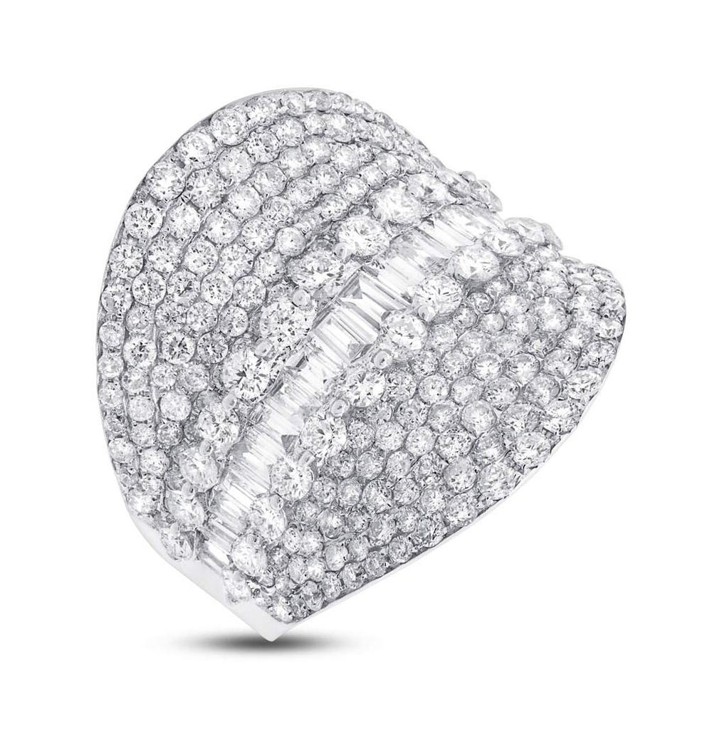 3.21 Ctw 18k White Gold Diamond Womens Ring