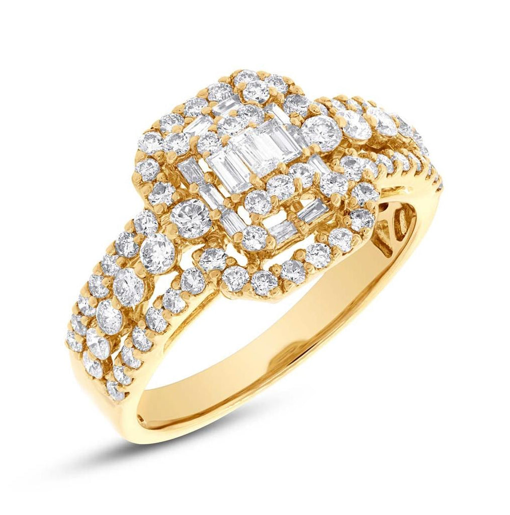 1.24 Ctw 18k Yellow Gold Diamond Womens Ring