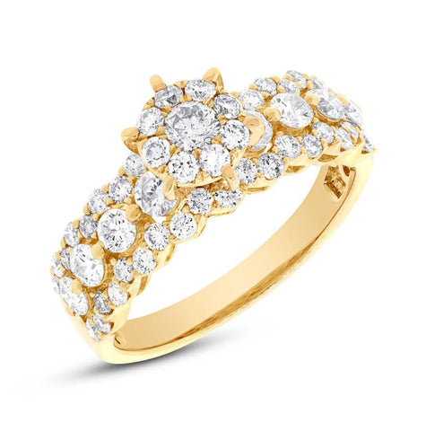 1.47 Ctw 18k Yellow Gold Diamond Round Invisible Ring