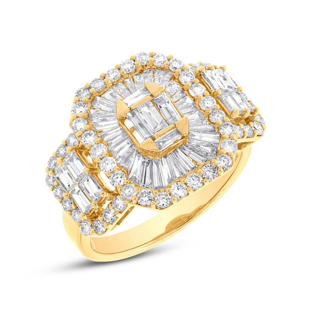 2.20 Ctw 18k Yellow Gold Diamond Womens Ring