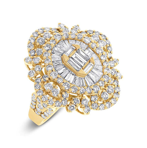 3.00 Ctw 18k Yellow Gold Diamond Womens Ring