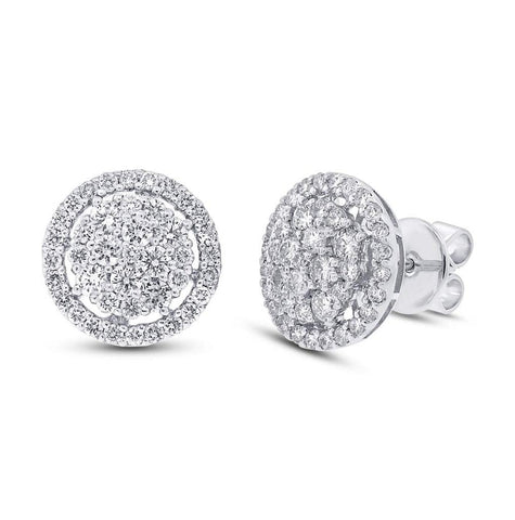 1.37 Ctw 18k White Gold Diamond Earring