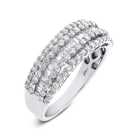 1.22 Ctw 18k White Gold Diamond Baguette Womens Band