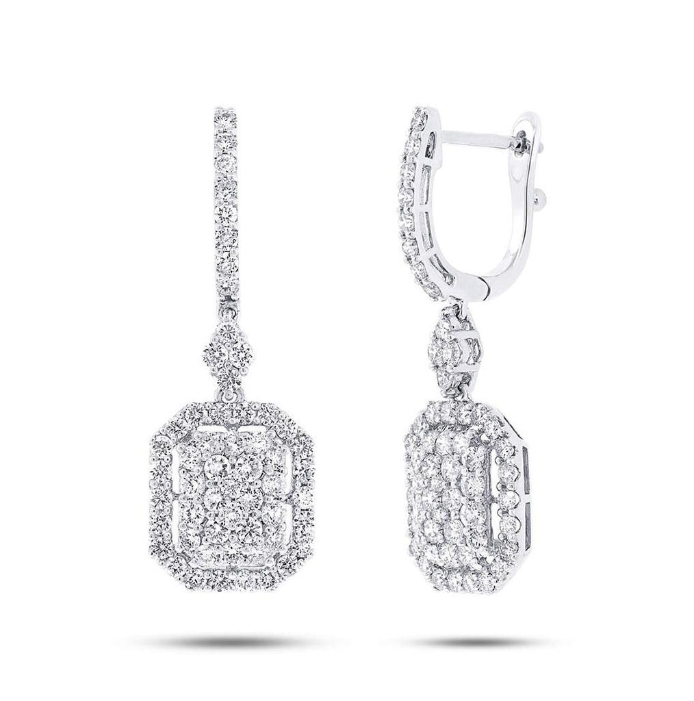 2.31 Ctw 18k White Gold Diamond Earring