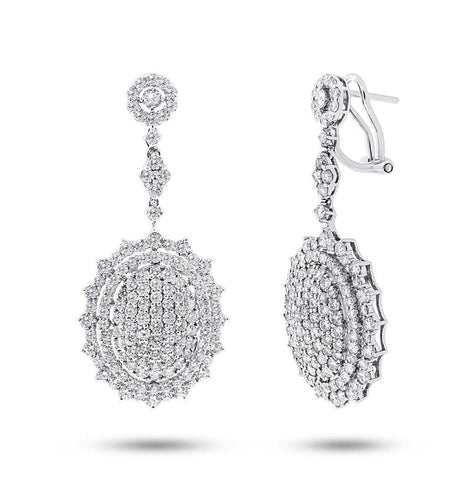 5.65 Ctw 18k White Gold Diamond Pave Earring