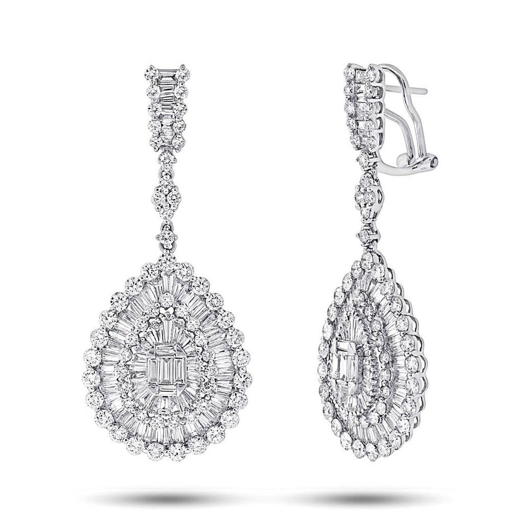 7.05 Ctw 18k White Gold Diamond Earring