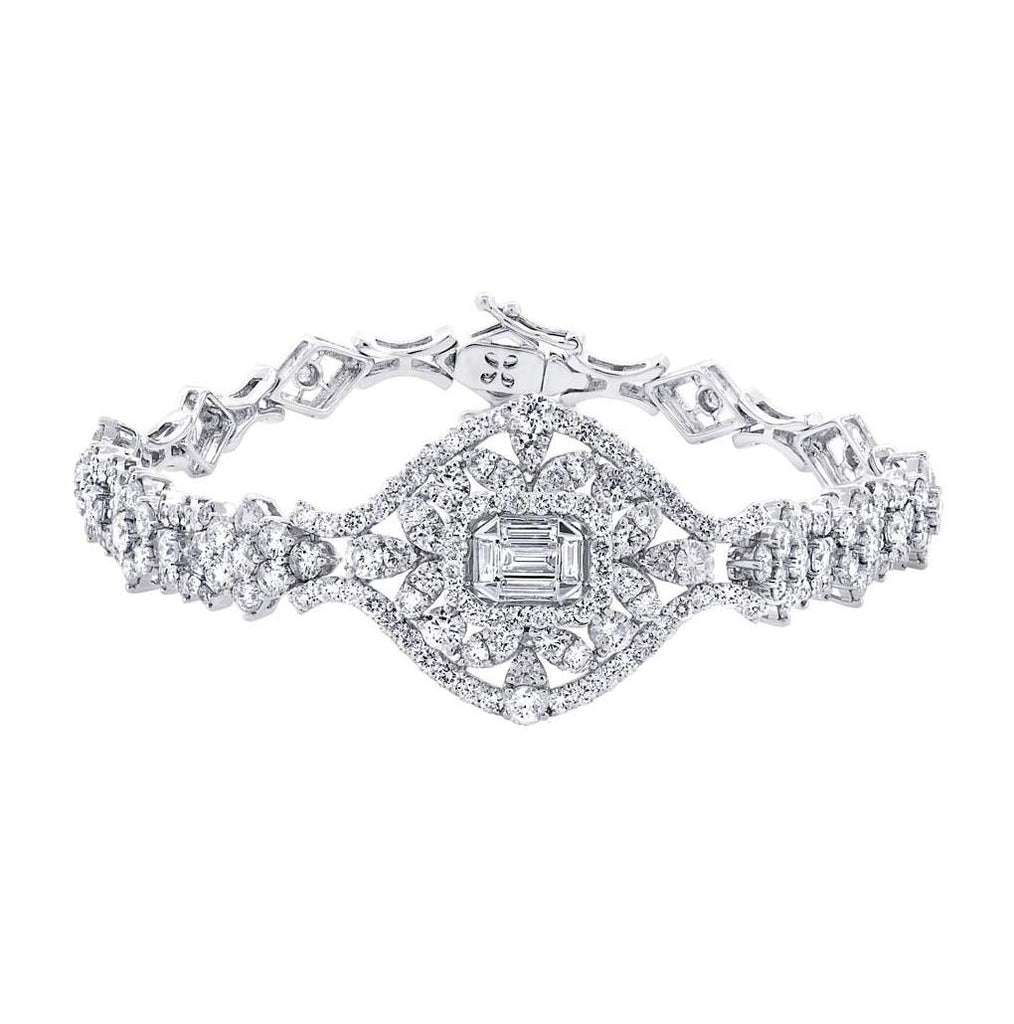 6.19 Ctw 18k White Gold Diamond Womens Bracelet