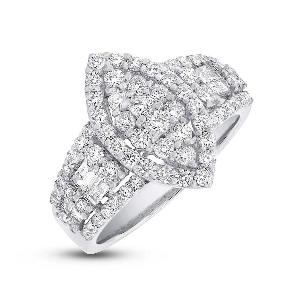 1.98 Ctw 18k White Gold Diamond Womens Ring