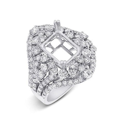 2.28 Ctw 18k White Gold Diamond Semi-mount Ring