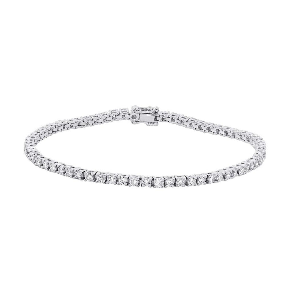 2.72 Ctw 18k White Gold Diamond Tennis Bracelet