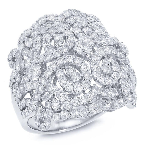 3.25 Ctw 18k White Gold Diamond Womens Ring